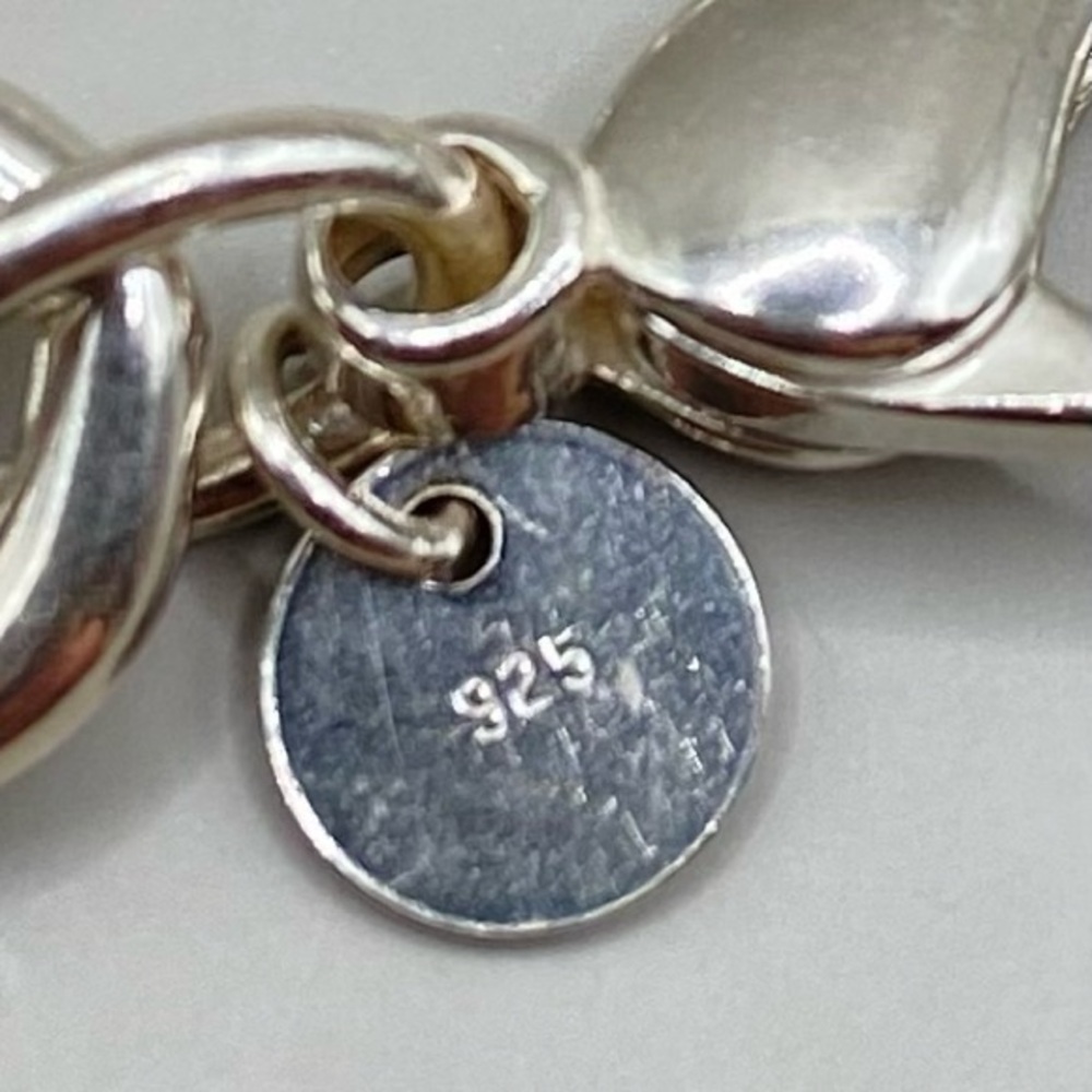 Tiffany & Co. Silver Chain Bracelet with Gold Drop Charm - Picture 7 of 14